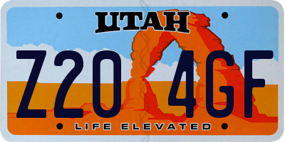UT license plate Z204GF
