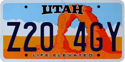UT license plate Z204GY