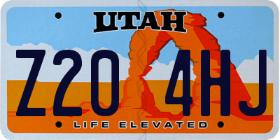 UT license plate Z204HJ