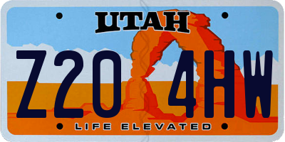 UT license plate Z204HW