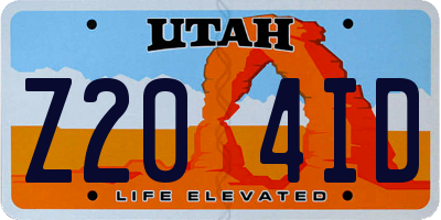UT license plate Z204ID