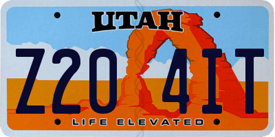 UT license plate Z204IT