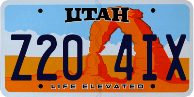 UT license plate Z204IX