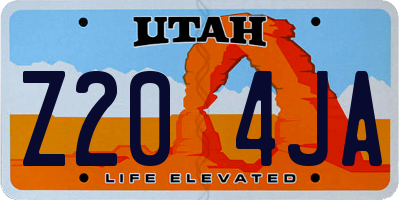 UT license plate Z204JA
