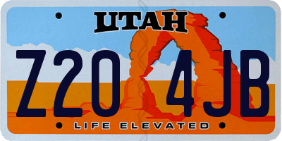 UT license plate Z204JB