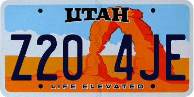 UT license plate Z204JE