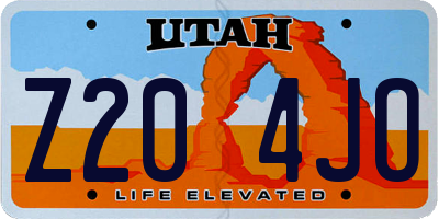 UT license plate Z204JO