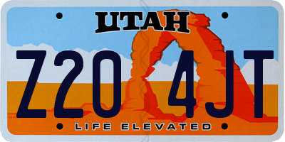UT license plate Z204JT