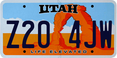 UT license plate Z204JW