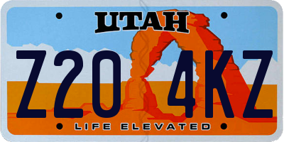 UT license plate Z204KZ