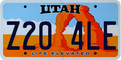 UT license plate Z204LE