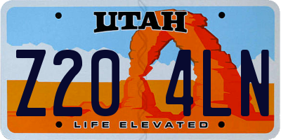UT license plate Z204LN