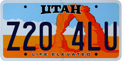 UT license plate Z204LU
