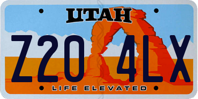UT license plate Z204LX