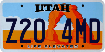 UT license plate Z204MD