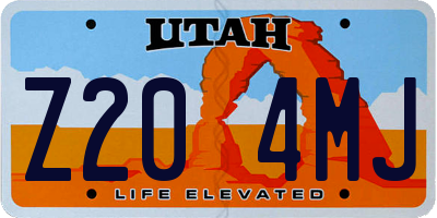 UT license plate Z204MJ