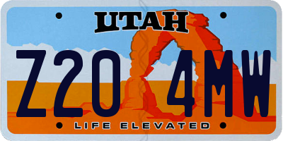 UT license plate Z204MW