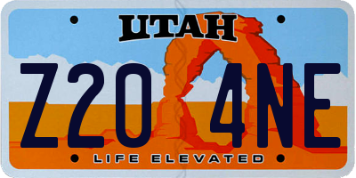UT license plate Z204NE