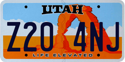 UT license plate Z204NJ