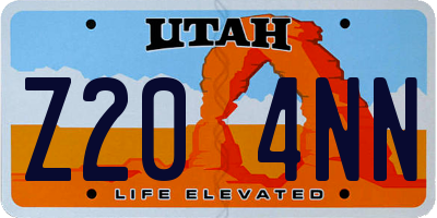 UT license plate Z204NN