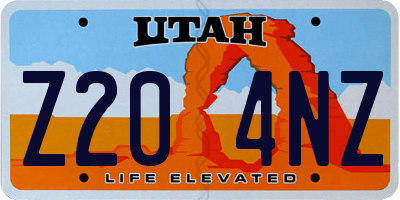 UT license plate Z204NZ