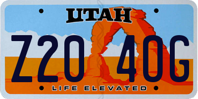 UT license plate Z204OG