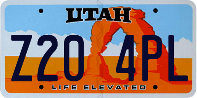 UT license plate Z204PL