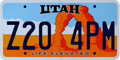 UT license plate Z204PM