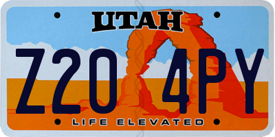 UT license plate Z204PY