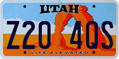 UT license plate Z204QS