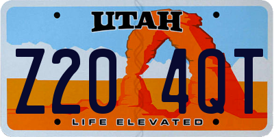 UT license plate Z204QT