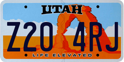 UT license plate Z204RJ