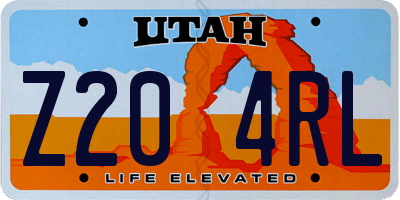 UT license plate Z204RL