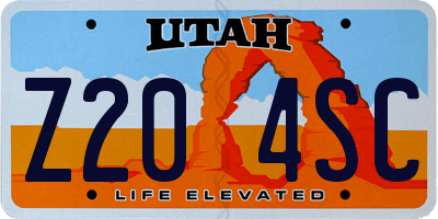 UT license plate Z204SC