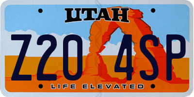 UT license plate Z204SP