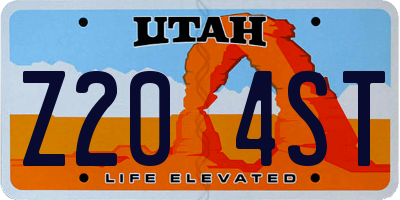 UT license plate Z204ST