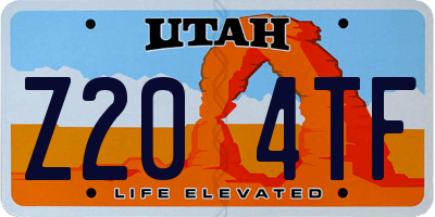 UT license plate Z204TF