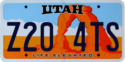 UT license plate Z204TS