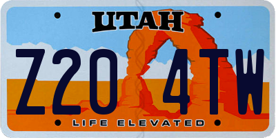 UT license plate Z204TW
