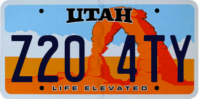 UT license plate Z204TY