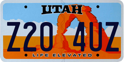 UT license plate Z204UZ