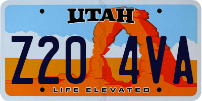 UT license plate Z204VA