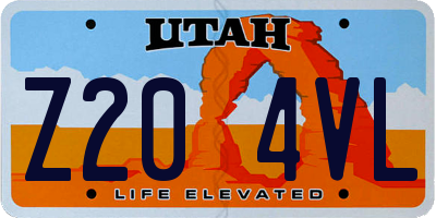UT license plate Z204VL