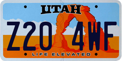 UT license plate Z204WF