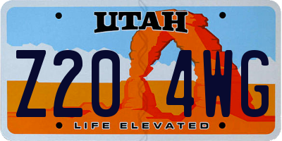 UT license plate Z204WG