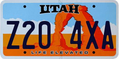 UT license plate Z204XA