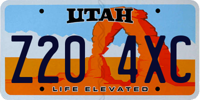 UT license plate Z204XC