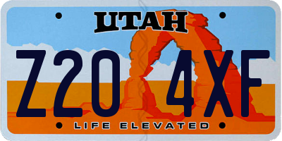 UT license plate Z204XF