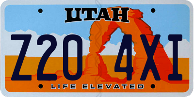 UT license plate Z204XI