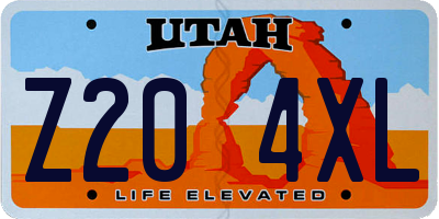 UT license plate Z204XL